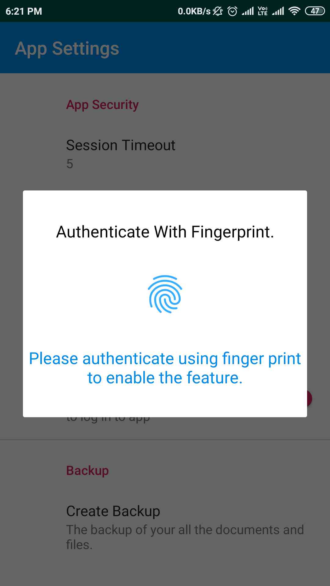 my vault fingerprint authentication